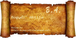 Bogyó Attila névjegykártya