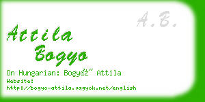 attila bogyo business card